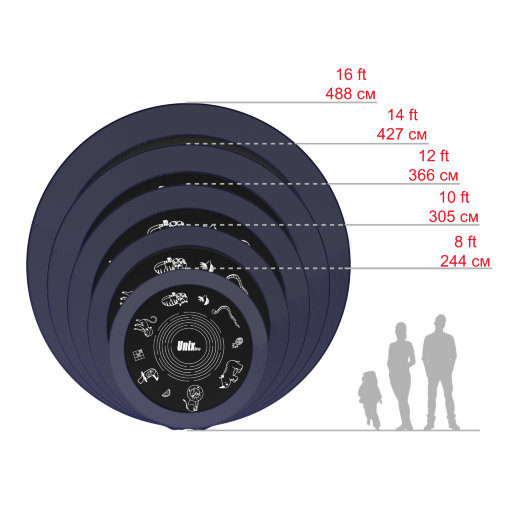 Батут пружинный с защитной сеткой UNIX line SUPREME GAME 14ft + Basketball