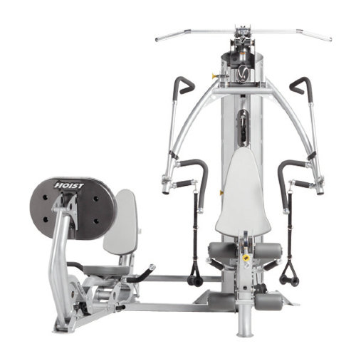Мультистанция Hoist V4-Elite Gym вместе с опцией Жим ногами с подвижной платформой и спинкой Hoist VR-LP 