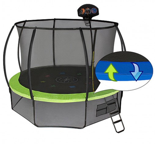 Батут Hasttings Air Game Basketball 12FT (3,66 м) с баскетбольным кольцом + внутренней сеткой и двухсторонним защитным матом (зеленый/синий) Батут Hasttings Air Game Basketball 12FT (3,66 м) с баскетбольным кольцом + внутренней сеткой и двухсторонним защитным матом (зеленый/синий)