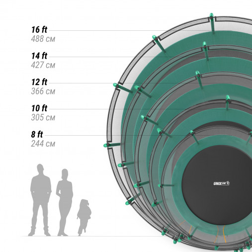 Батут UNIX Line SUPREME BASIC 10 ft (Green) 3,05 м зеленый