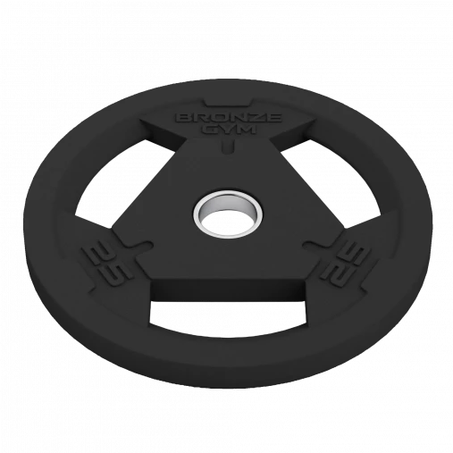 Диск олимпийский BRONZE GYM обрезиненный 25 кг с тремя хватами