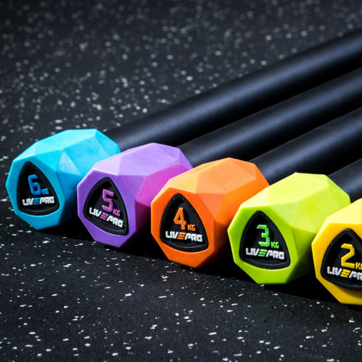Гимнастическая палка LIVEPRO Weighted Bar 4 кг, красный/черный Гимнастическая палка LIVEPRO Weighted Bar 4 кг, красный/черный