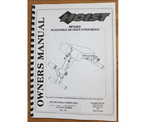 Инструкция. Регулируемая скамья для пресса Hoist HF-4263