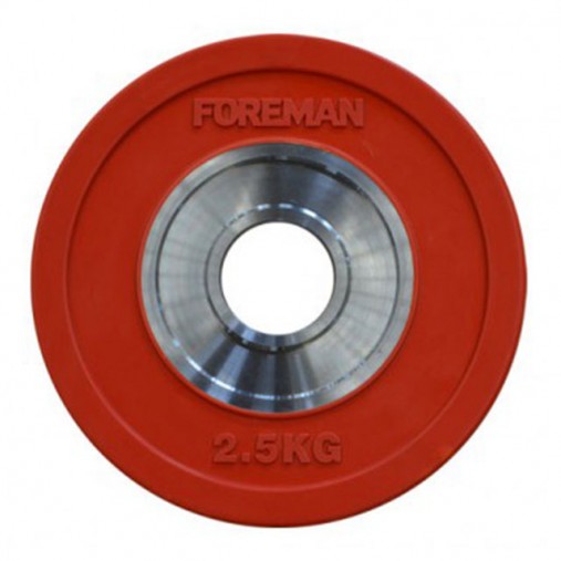 Диск бампированный обрезиненный цветной FOREMAN FM/BM-2,5KG-RD, вес: 2,5 кг