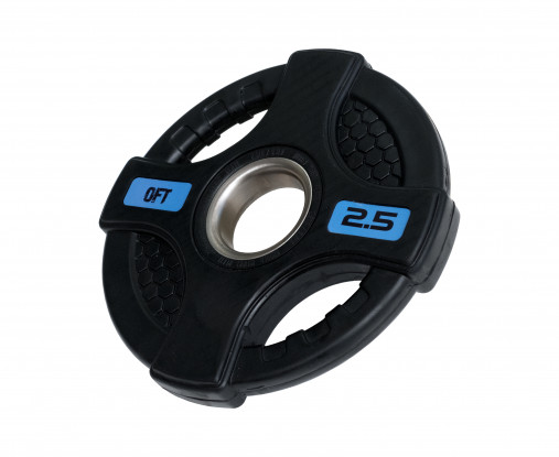 Диск олимпийский обрезиненный черный с двумя хватами 2.5 кг Original Fit.Tools ф50 мм