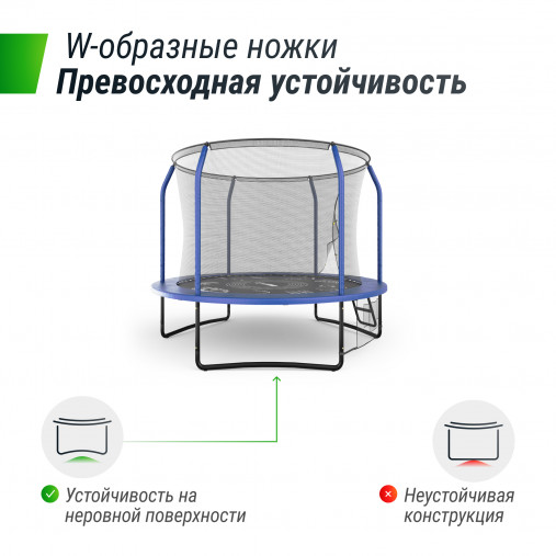 Батут UNIX line SUPREME GAME 8 ft (2.44 м) с внутренней защитной сетью (синий) Батут UNIX line SUPREME GAME 8 ft (2.44 м) с внутренней защитной сетью (синий)