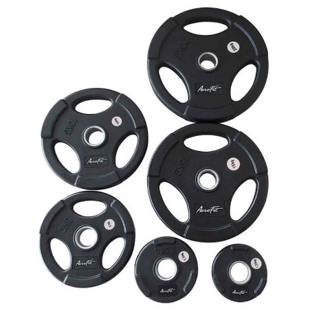 Олимпийский обрезиненный диск AeroFit AFPLB 25 кг, черный матовый