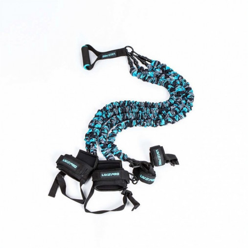 Тренажер-амортизатор LIVEPRO Double Combat Trainer набор, черный/синий Тренажер-амортизатор LIVEPRO Double Combat Trainer набор, черный/синий