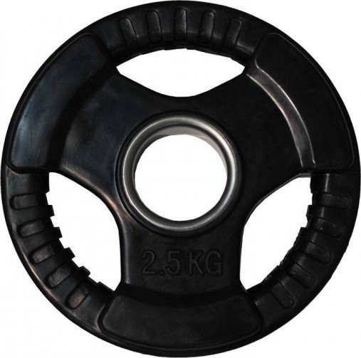 Диск обрезиненный черный, тройной хват, D 51 мм, 2.5 кг