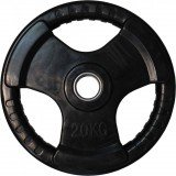 Диск обрезиненный черный, тройной хват, D 51 мм, 20 кг Диск обрезиненный черный, тройной хват, D 51 мм, 20 кг