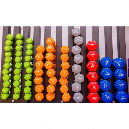 Гантель в виниловой оболочке, шестигранник PROFI-FIT 1 кг, зеленая Гантель в виниловой оболочке, шестигранник PROFI-FIT 1 кг, зеленая