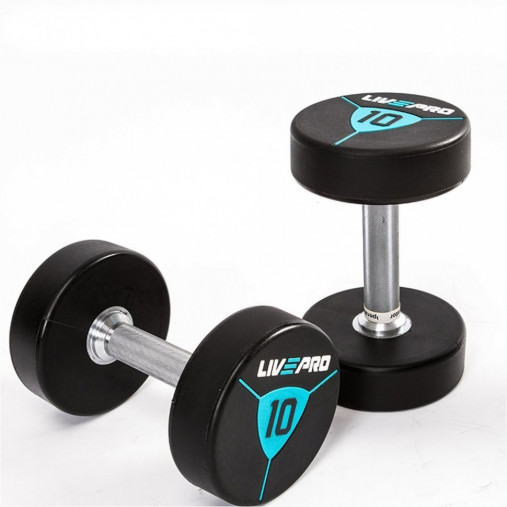 Гантели в уретане LIVEPRO Premium Urethane Dumbbells 14 кг, черный/синий Гантели в уретане LIVEPRO Premium Urethane Dumbbells 14 кг, черный/синий