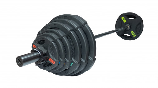 Штанга олимпийская наборная 128 кг OFT (диски 50 мм с двумя хватами, черный гриф 220 см)