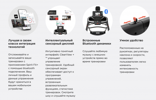 Беговая дорожка SPIRIT XT485ENT BLACK с сенсорным 10" TFT-дисплеем Беговая дорожка SPIRIT XT485ENT BLACK с сенсорным 10" TFT-дисплеем