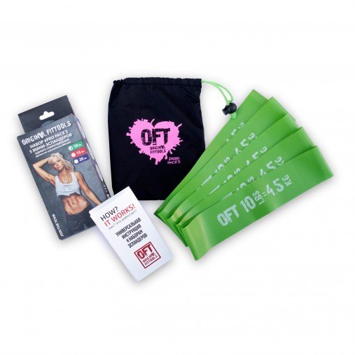 Набор из 5 мини-эспандеров одного сопротивления (10 LBS) OFT Набор из 5 мини-эспандеров одного сопротивления (10 LBS) OFT