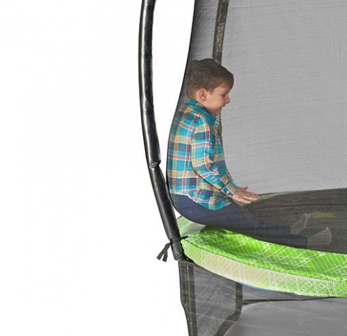 Батут Hasttings Air Game Basketball 8FT (2,44 м) с баскетбольным кольцом + внутренней сеткой и двухсторонним защитным матом (зеленый/синий)