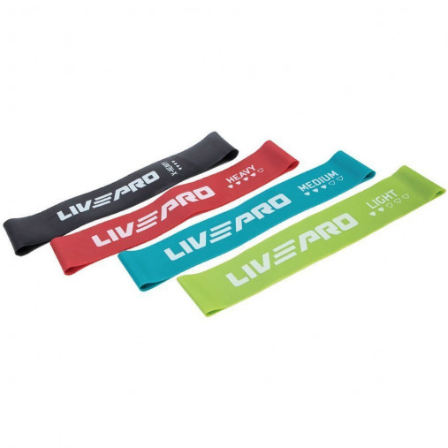 Набор ленточных амортизаторов LIVEPRO Mini Band набор, 4 амортизатора с разным сопротивлением